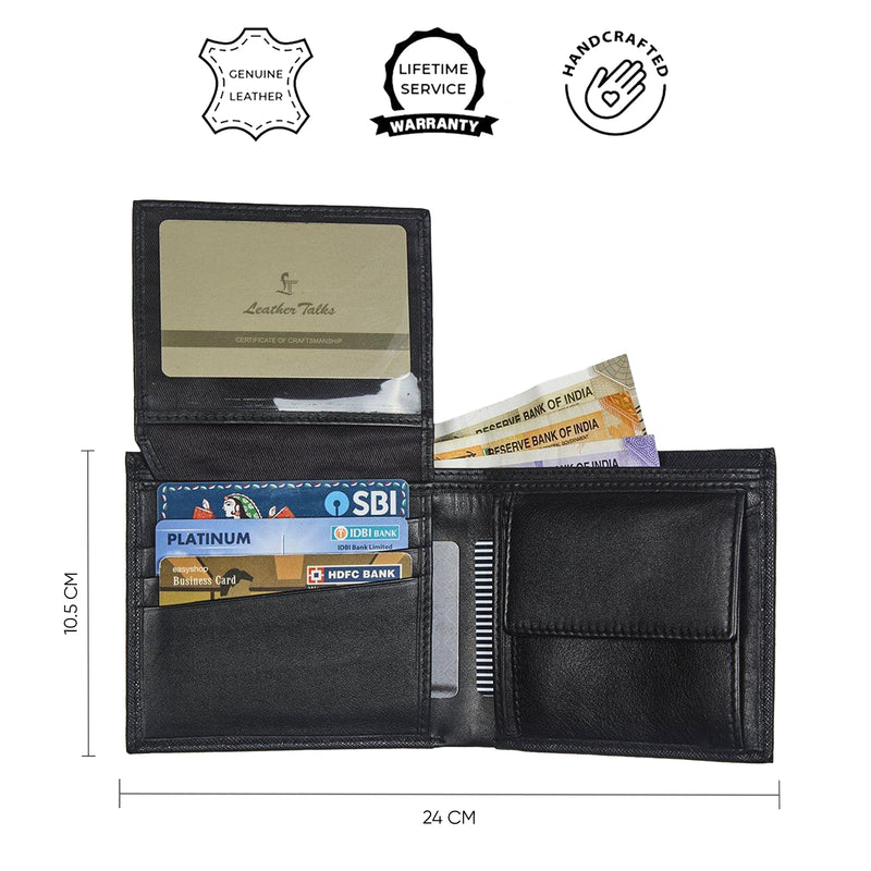 Italian Wood Finish | Pure Leather Wallet for Men | Color: Black