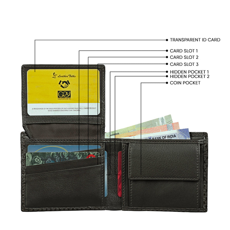 Italian Brick | Genuine Leather Wallet and Belt Gift Set | Wallet and Belt Combo | Plus Size Mens Belts | Colour: Black