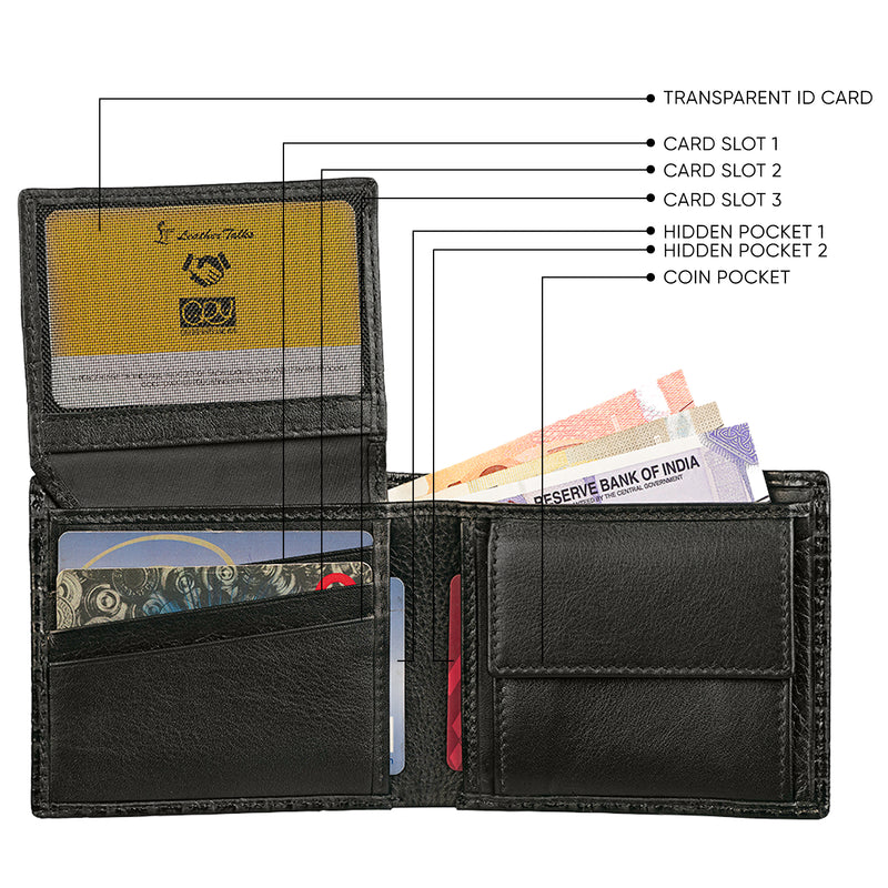 Italian Chatai | Genuine Leather Wallet and Belt Gift Set | Wallet and Belt Combo | Plus Size Mens Belts | Colour: Black