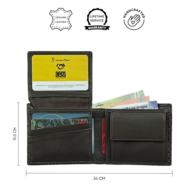 Italian Brick | Genuine Leather Wallet and Belt Gift Set | Wallet and Belt Combo | Plus Size Mens Belts | Colour: Black