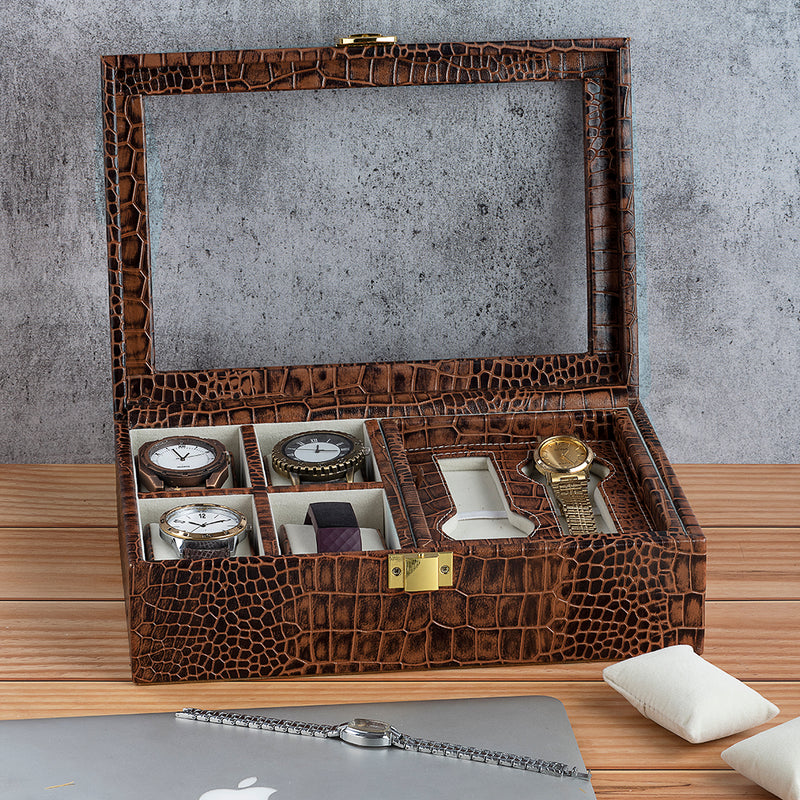 Luxury leather watch box