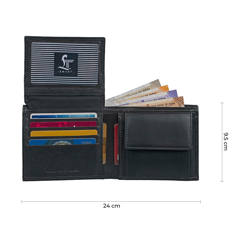 Streaks III Wallet & Tech Kit Combo Gift Set | Gift Set | Genuine Leather Wallet for Men | Leather Tech Kit | Color: Black