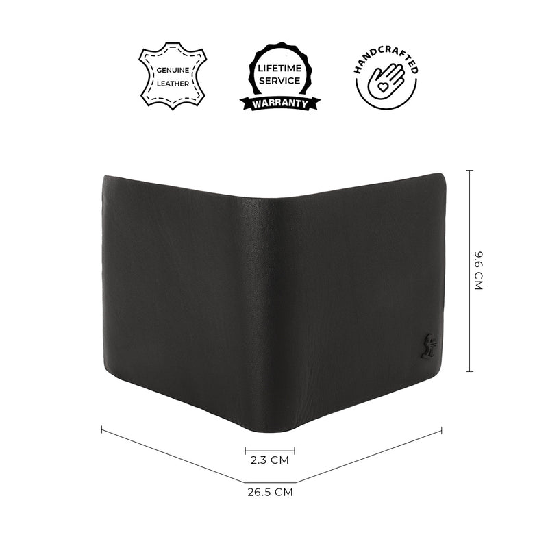 Austin Bifold Stitchless | Original Leather Wallet for Men | 100% Genuine Leather | Color: Black