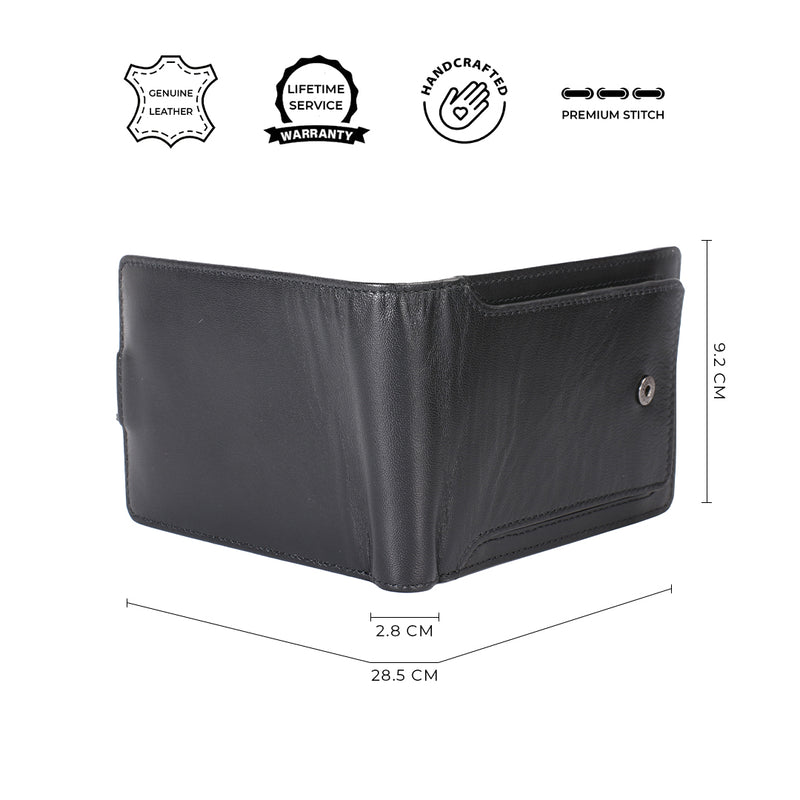 Ricardo Bifold Wallet | Premium Leather Wallet for Men | 100% Genuine Leather | Color: Black