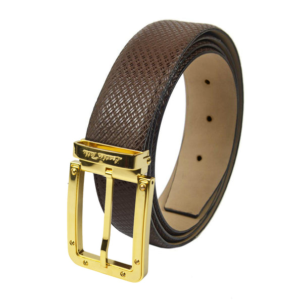 Italian Small Weave | Genuine Leather | Plus Size Mens Belt for Men | Color: Brown