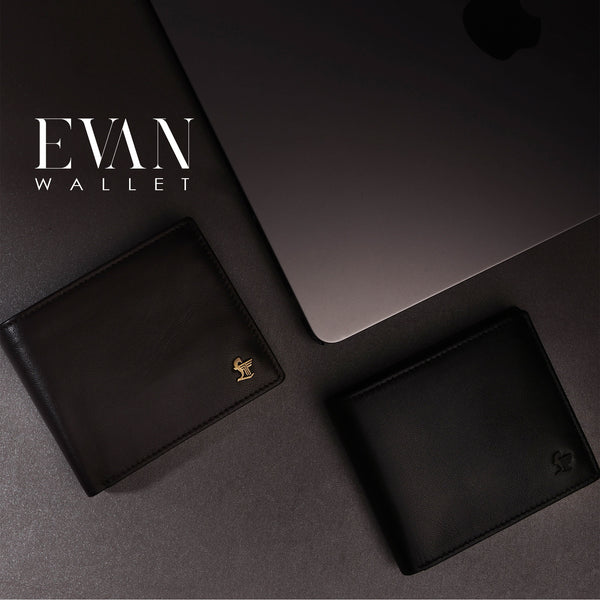 Evan Bifold Wallet | Pure Leather Wallet for Men | 100% Genuine Leather | Color: Brown & Black