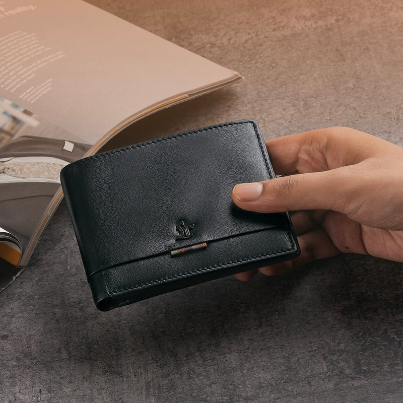 Orion Leather Mens Wallet |  Genuine Leather Purse for Men | Colour: Black