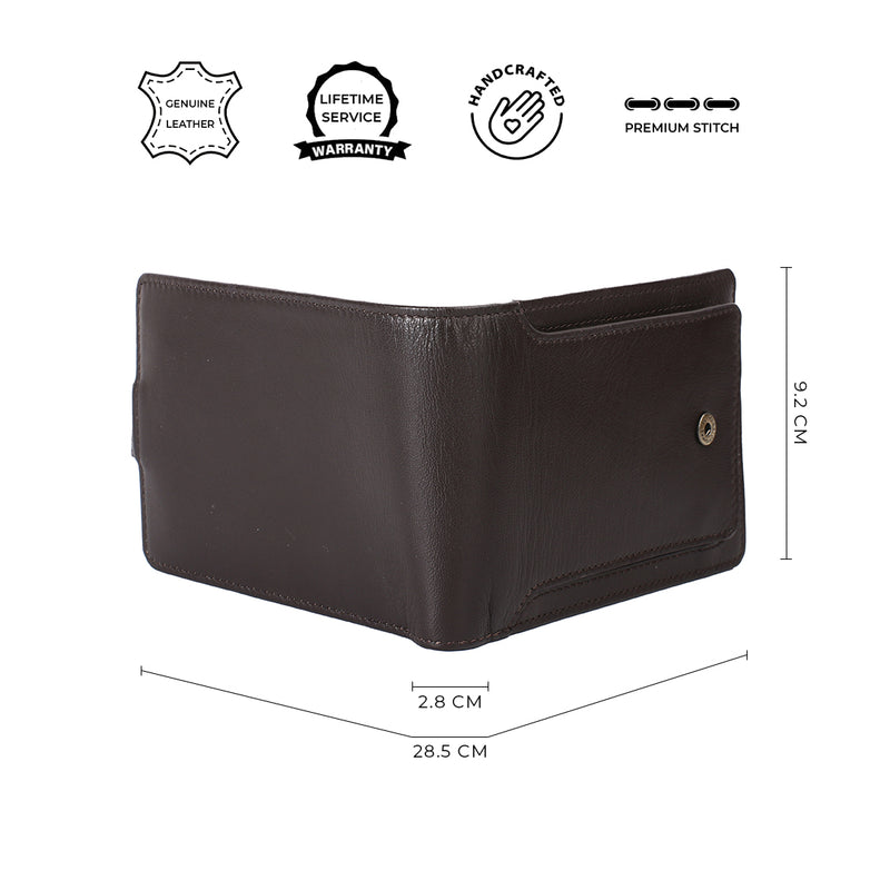 Ricardo Bifold Wallet | Premium Leather Wallet for Men | 100% Genuine Leather | Color: Brown