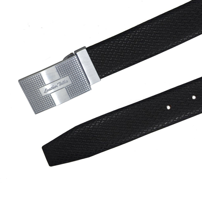 Italian Weave | Pure Leather | Leather Belt for Men | Color  - Black