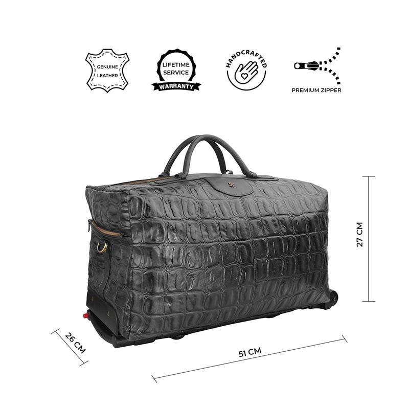 Luxury leather trolley bag