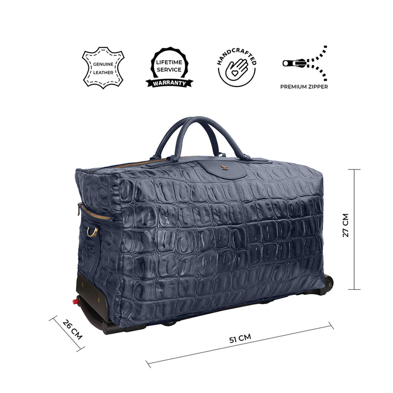 Luxury leather trolley bag