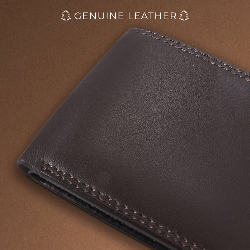 Lucas Bifold Slim Wallet | Original Leather Wallet for Men | 100% Genuine Leather | Color: Brown