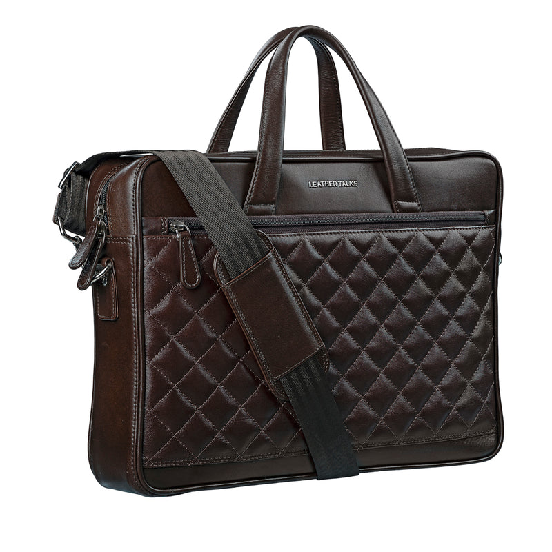 Markas Portfolio Bag | Leather Portfolio Bag | 100% Genuine Leather | For Office Use | Colour - Brown