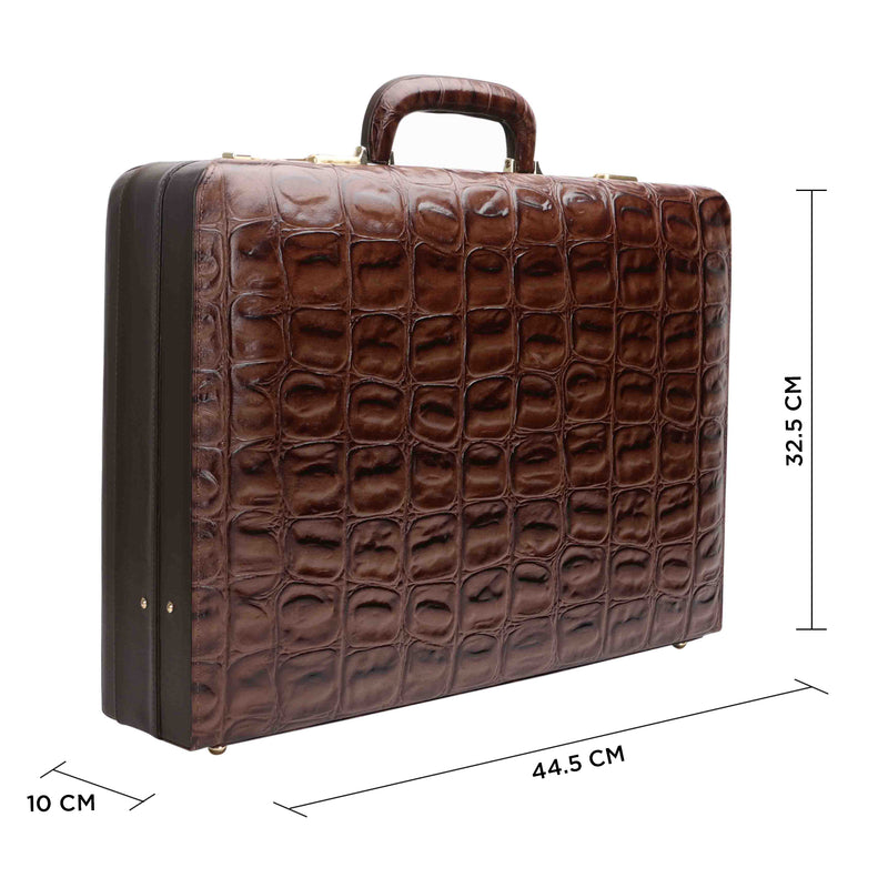 Genuine leather attaché briefcase