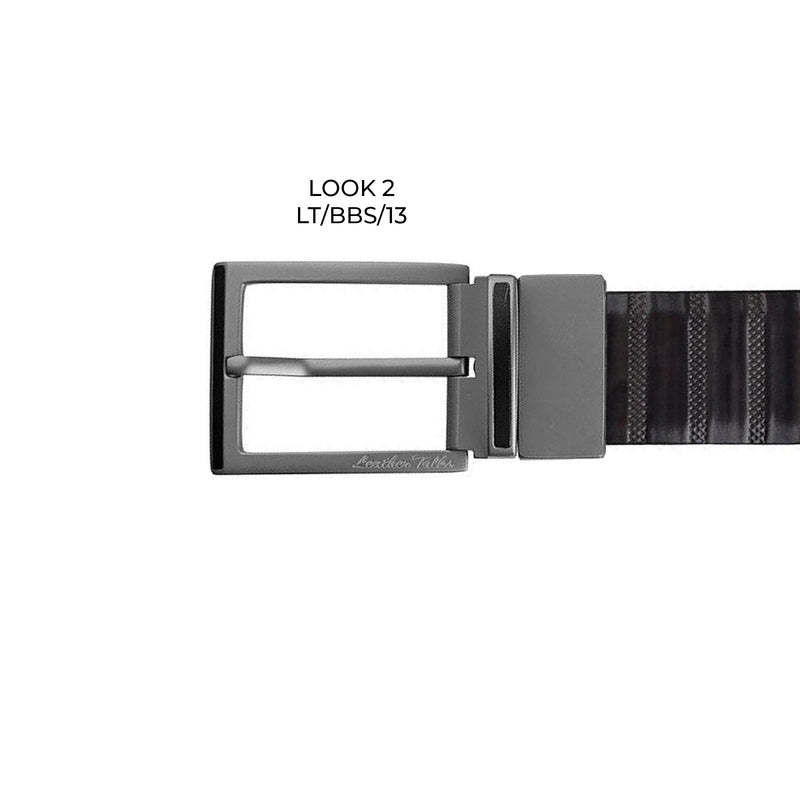 Italian VT Stripe Belt Grey | Luxury Genuine Leather Belt For Men  | Color: Grey