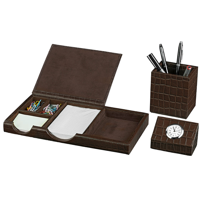 Leather desk accessories