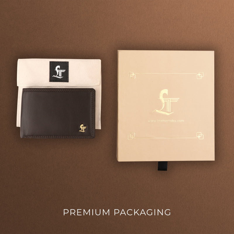 Lucas Bifold Slim Wallet | Original Leather Wallet for Men | 100% Genuine Leather | Color: Brown