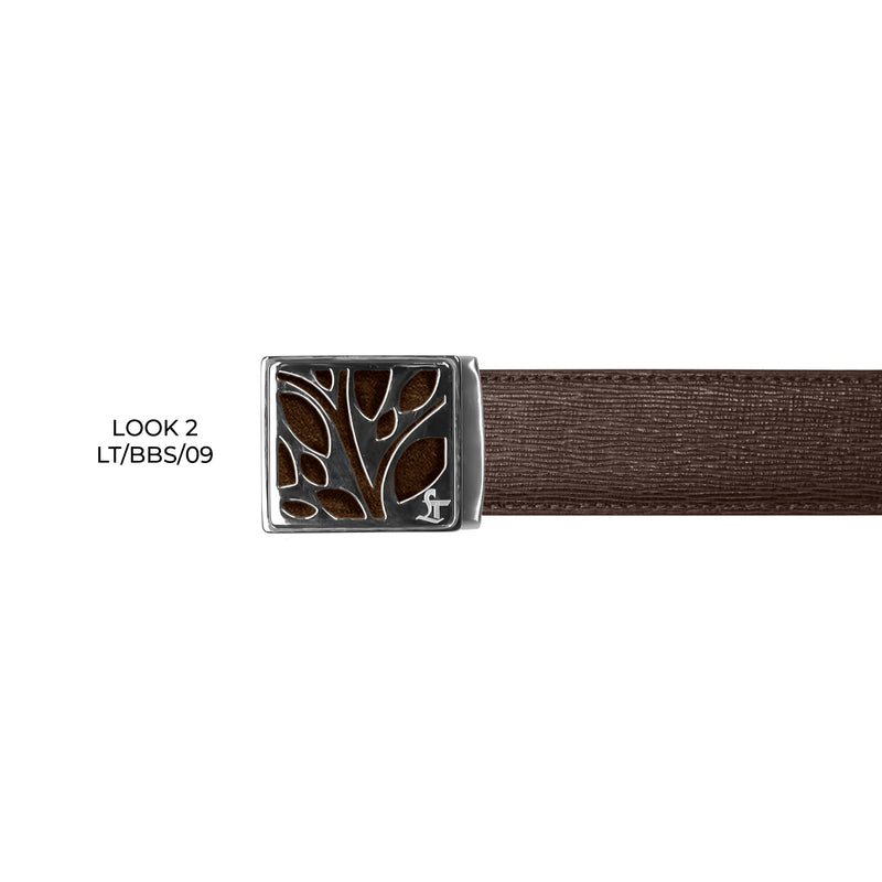 Italian Wood Finish  | Luxury Genuine Leather Belt For Men  | Color: Brown