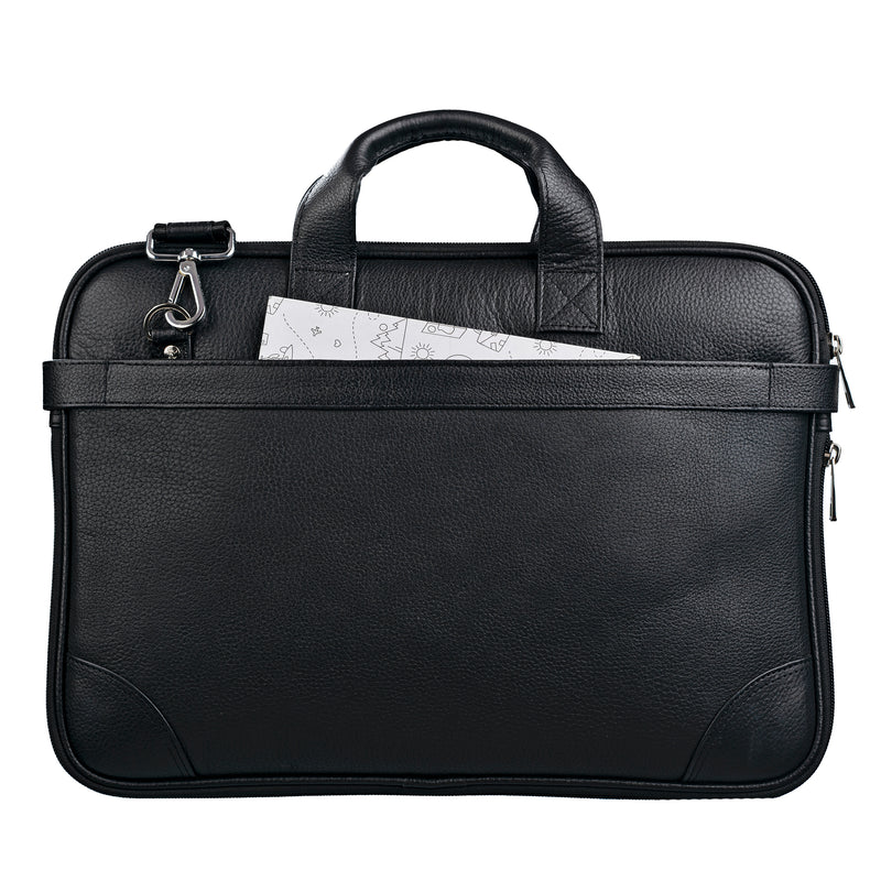 Office Folio Bag  III |Leather Office Bag | Laptop bag for Men |  Floater Black