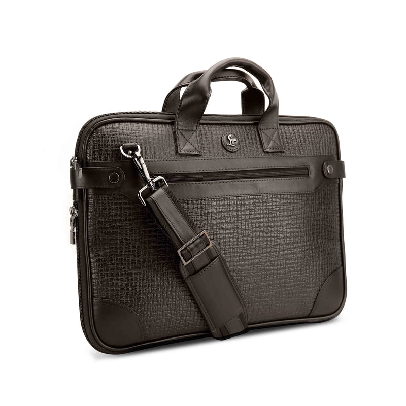 Office Folio Bag  III | Leather Portfolio Bag | For Office Use | Colour - Black