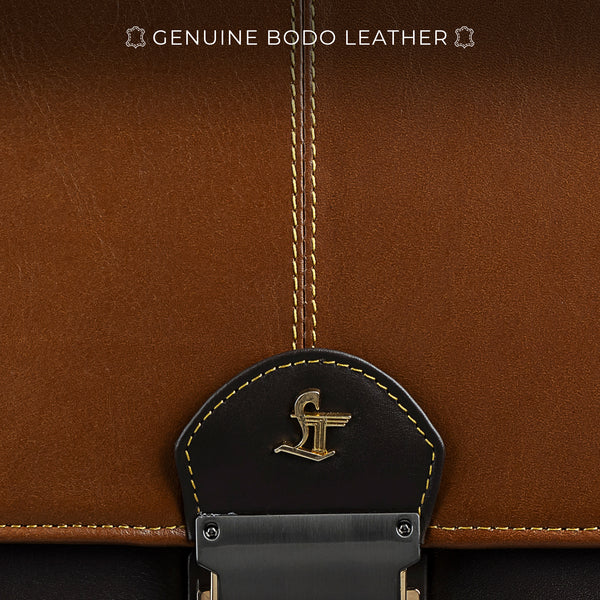Chris Brown I Portfolio Bag  | 100% Genuine Leather | Color: Tan