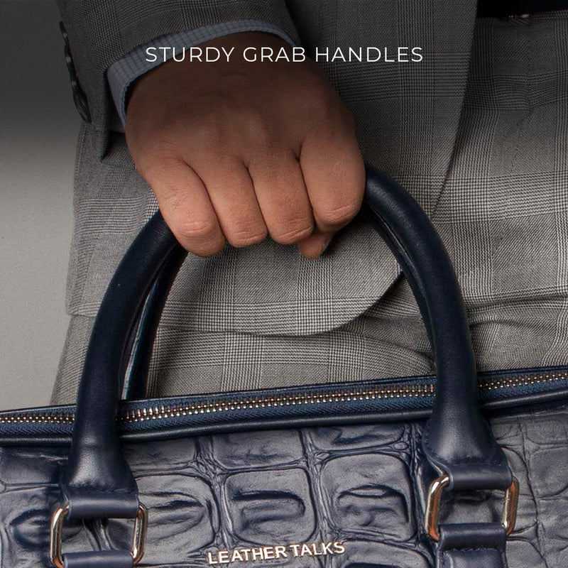 Great Dane | Leather Portfolio Bag | 100% Genuine Leather | For Office Use | Colour - Blue