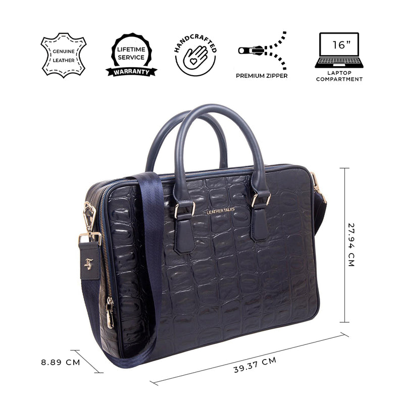 Luxury leather laptop bag