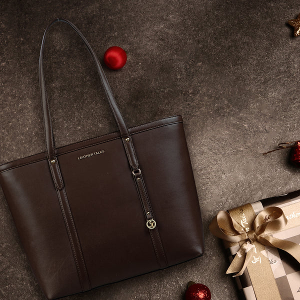 Ready to Ship Luxury Corporate Gift | Elegant Tote Bag For Woman |Genuine Leather Handbag for Ladies  | Color- Brown