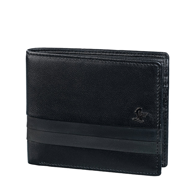 Ethan Bifold Men’s Wallet  | Luxury Leather Wallet for Men | Colour: Black