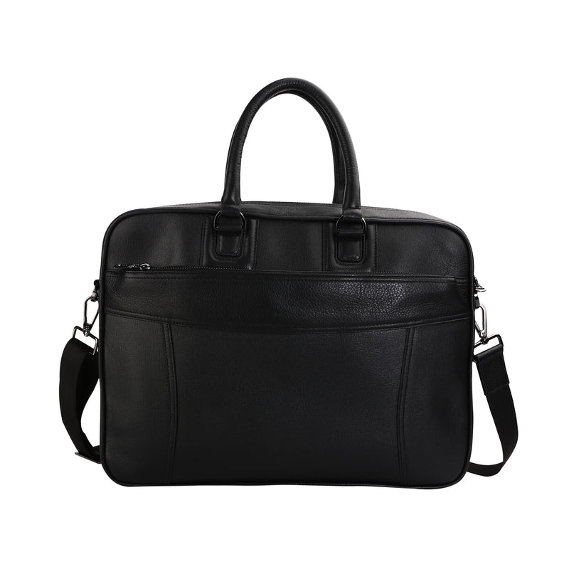 Smith | Leather Portfolio Bag | 100% Genuine Leather | Lifetime Service Warranty | Color: Black