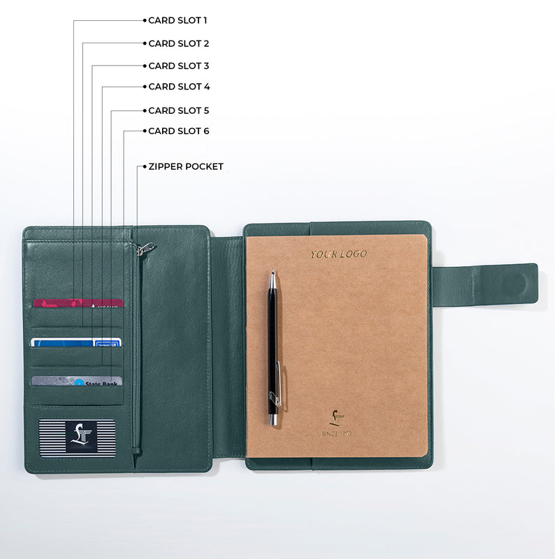 Melunge Leather Diary for Men & Women | Genuine Leather Journal/Notebook | Color- Green