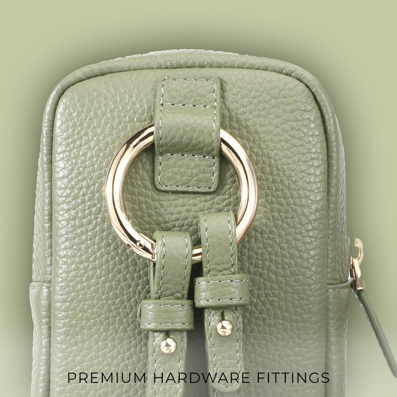 Hydra Mobile Bag for Women | 100% Genuine Leather | Lifetime Service Warranty | Color: Green