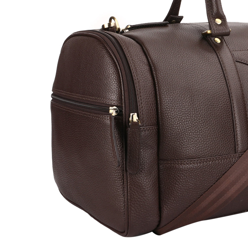 Bush Duffle Bag | Genuine Leather Travel Bag | Duffle Bag for Men | Color: Black & Brown