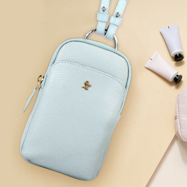 Hydra Mobile Bag for Women | 100% Genuine Leather | Lifetime Service Warranty | Color: Grayish Cyan