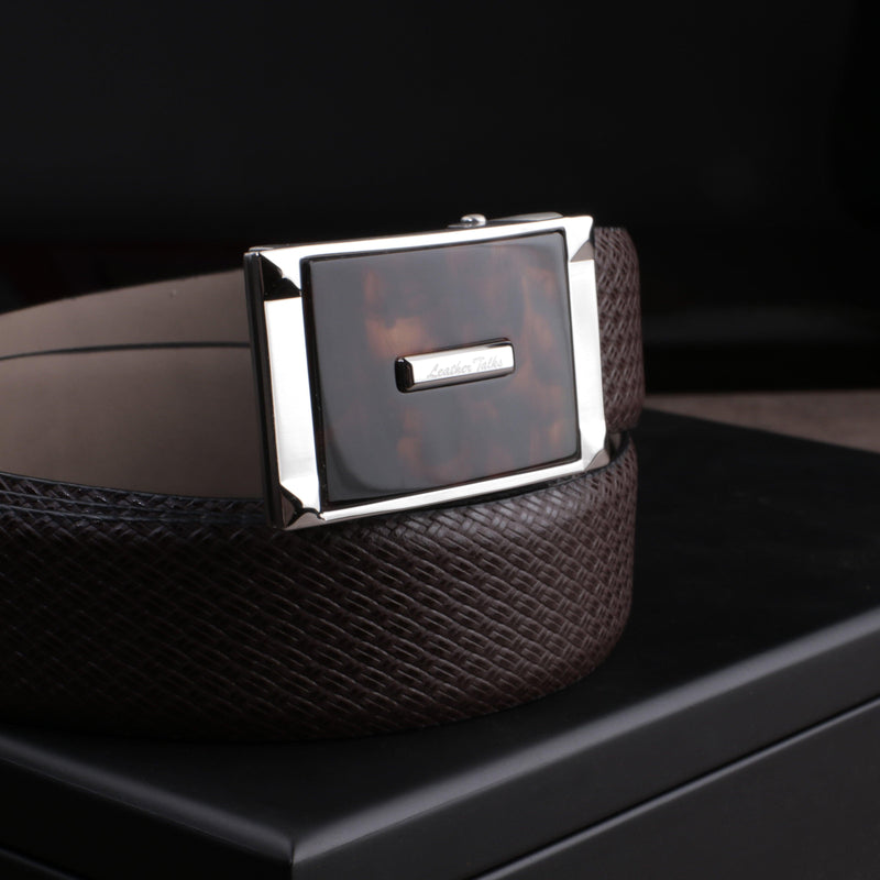 Italian Weave | Genuine Leather | Luxury Leather Belt for Men | Color - Brown