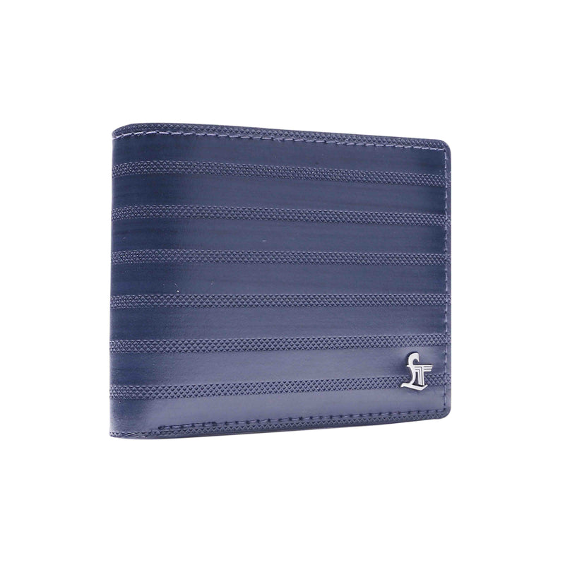 Premium Italian VT Stripe Leather Wallet & Belt Set | Luxury Genuine Leather Belt For Men |  Wallet for Men | Colour: Blue