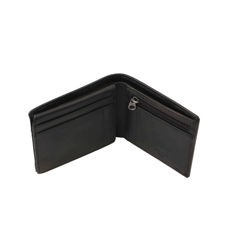 Evan Bifold Wallet | Pure Leather Wallet for Men | 100% Genuine Leather | Color: Black