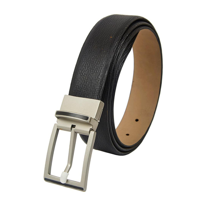 Italian Wood Finish | Genuine Leather Belt for Men | Color: Black