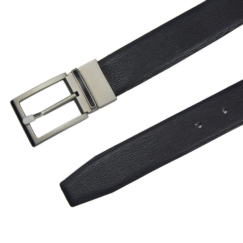 Italian Wood Finish | Genuine Leather Belt for Men | Color: Black