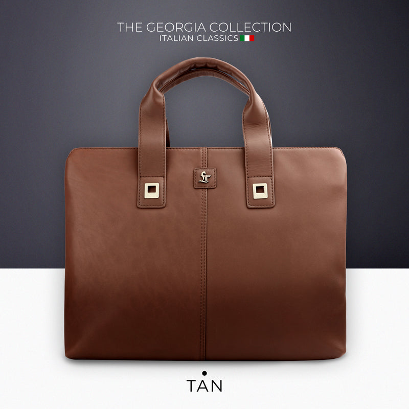 Georgia Collection | Leather Portfolio Bag | For Office Use | Colour - Tan