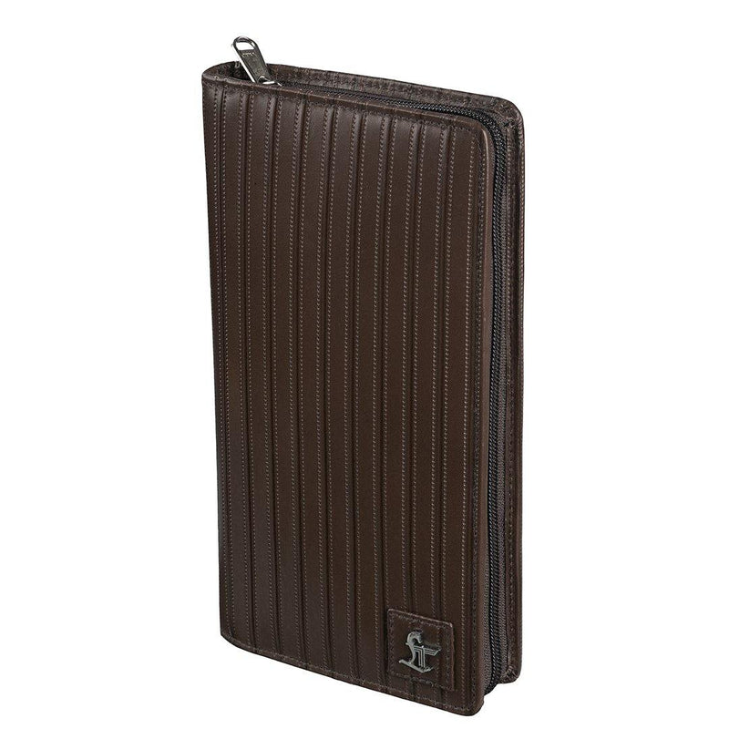 Full Zip Passport Travel Wallet For Men | 100% Genuine Leather | Color: Brown