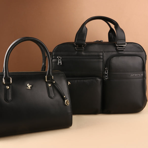 Corporate Diwali Gifts - A Combo of Jacob Leather Briefcase and Enna Sling Purse For Women