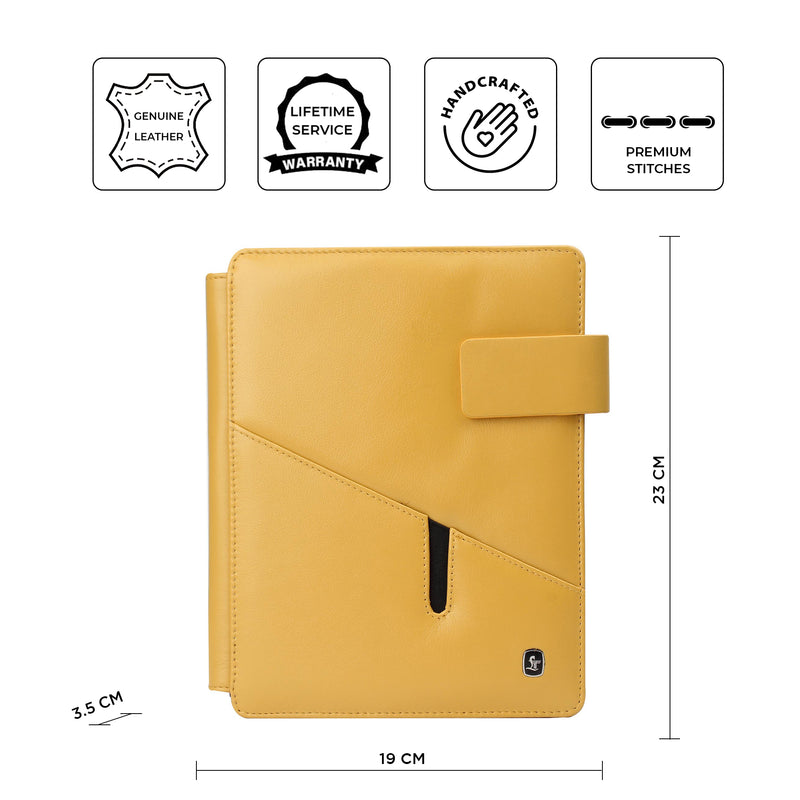 Melunge Leather Diary For Men & Women |  100% Genuine Leather | Handmade Leather Journal | Luxury Leather Notebook - Yellow