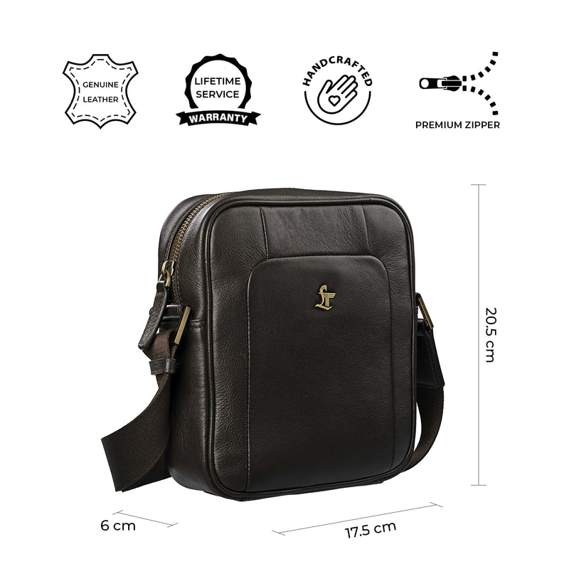 Men's Bag VI Jr. | Leather Messenger Bag For Men | Colour : Brown