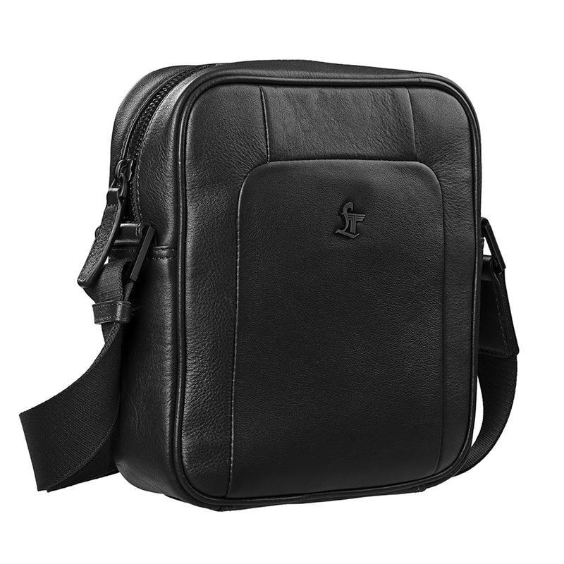 Men's Bag VI Jr. | Leather Messenger Bag For Men | Colour : Black