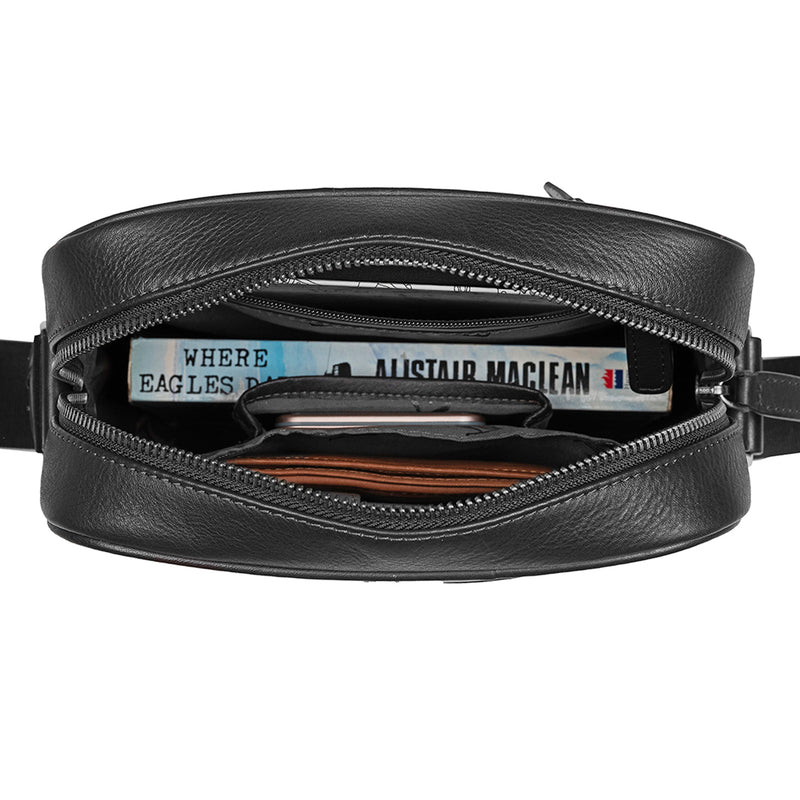 Men's Bag VI Jr. | Leather Messenger Bag For Men | Colour : Black