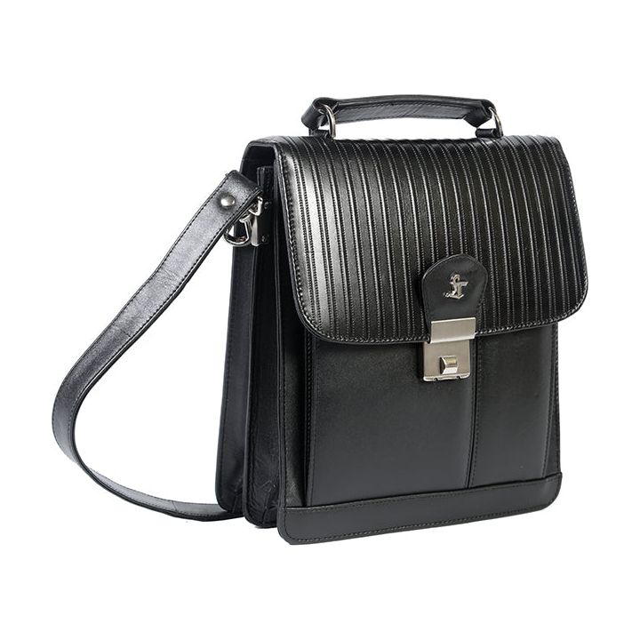 Men's Bag V | Leather Messenger Bag For Men | Colour : Black