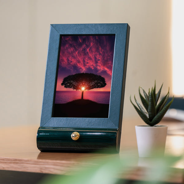 Wood Leather Photo Frame | Color - Green Green