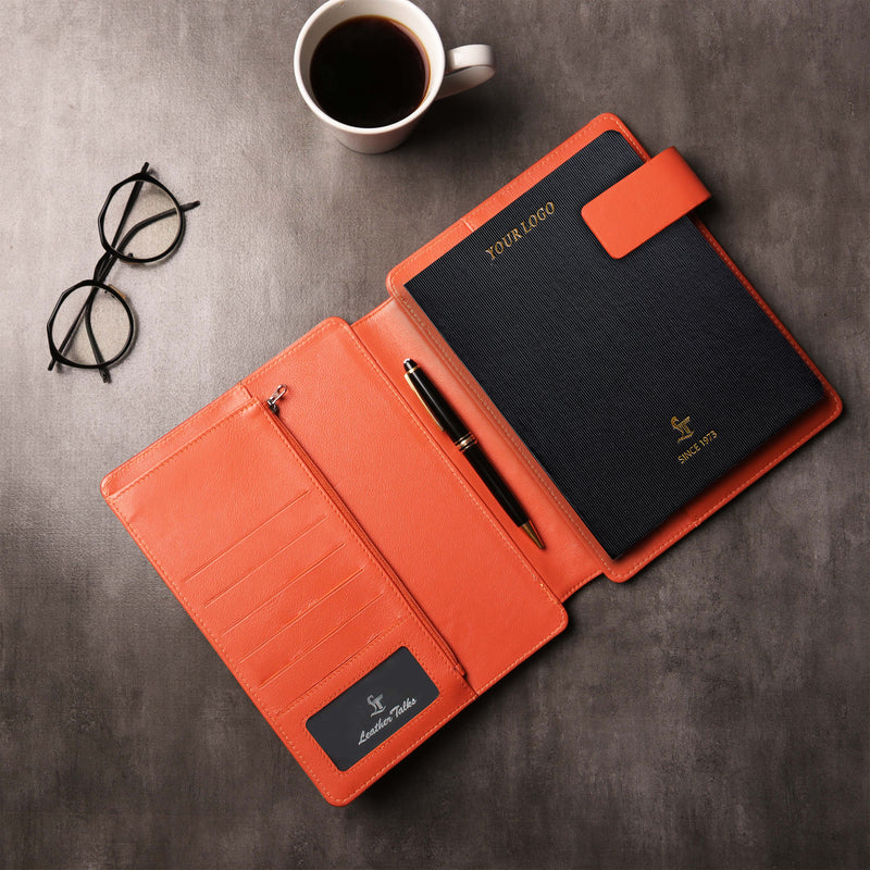 Melunge Leather Diary For Men & Women |  100% Genuine Leather | Handmade Leather Journal | Luxury Leather Notebook - Orange