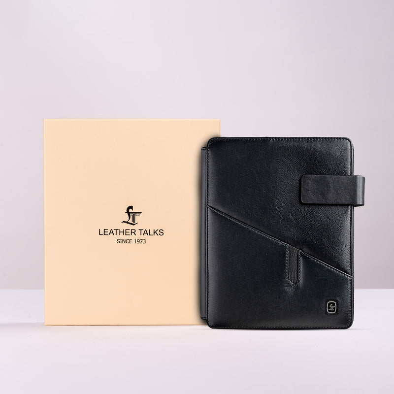 Corporate New Year Gift | Melunge Leather Diary For Men |  Genuine Leather Journal /Notebook | Color:  Black